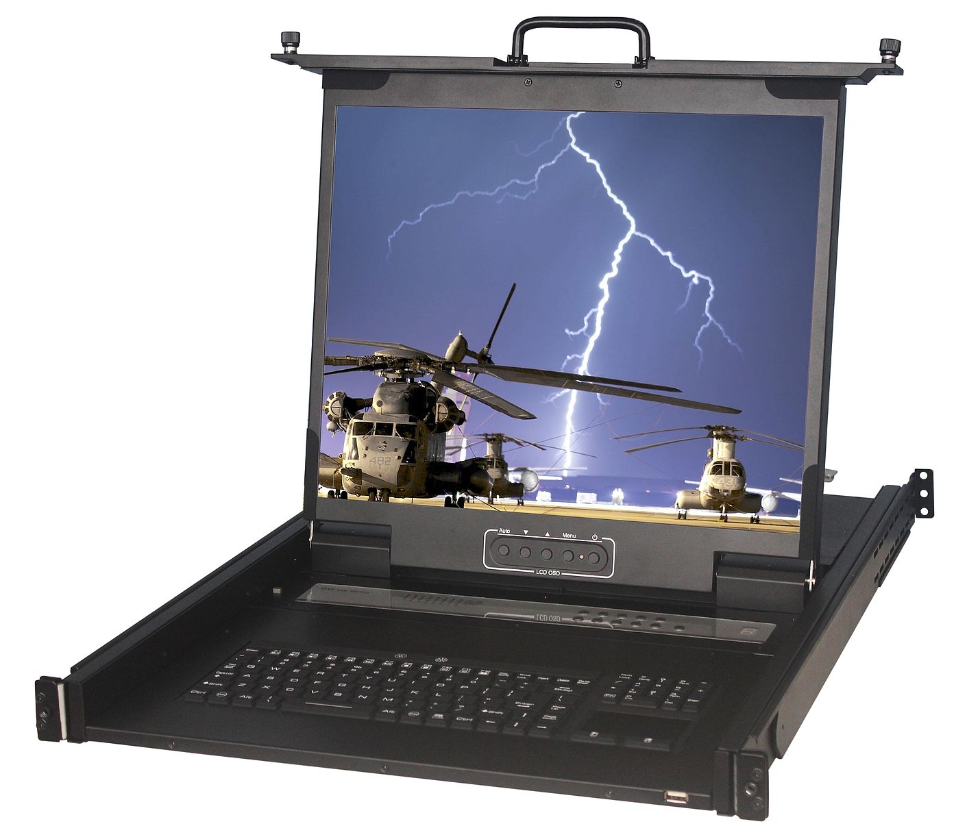 1U 17" MIL-STD-810F Rackmount Monitor, LED Backlit