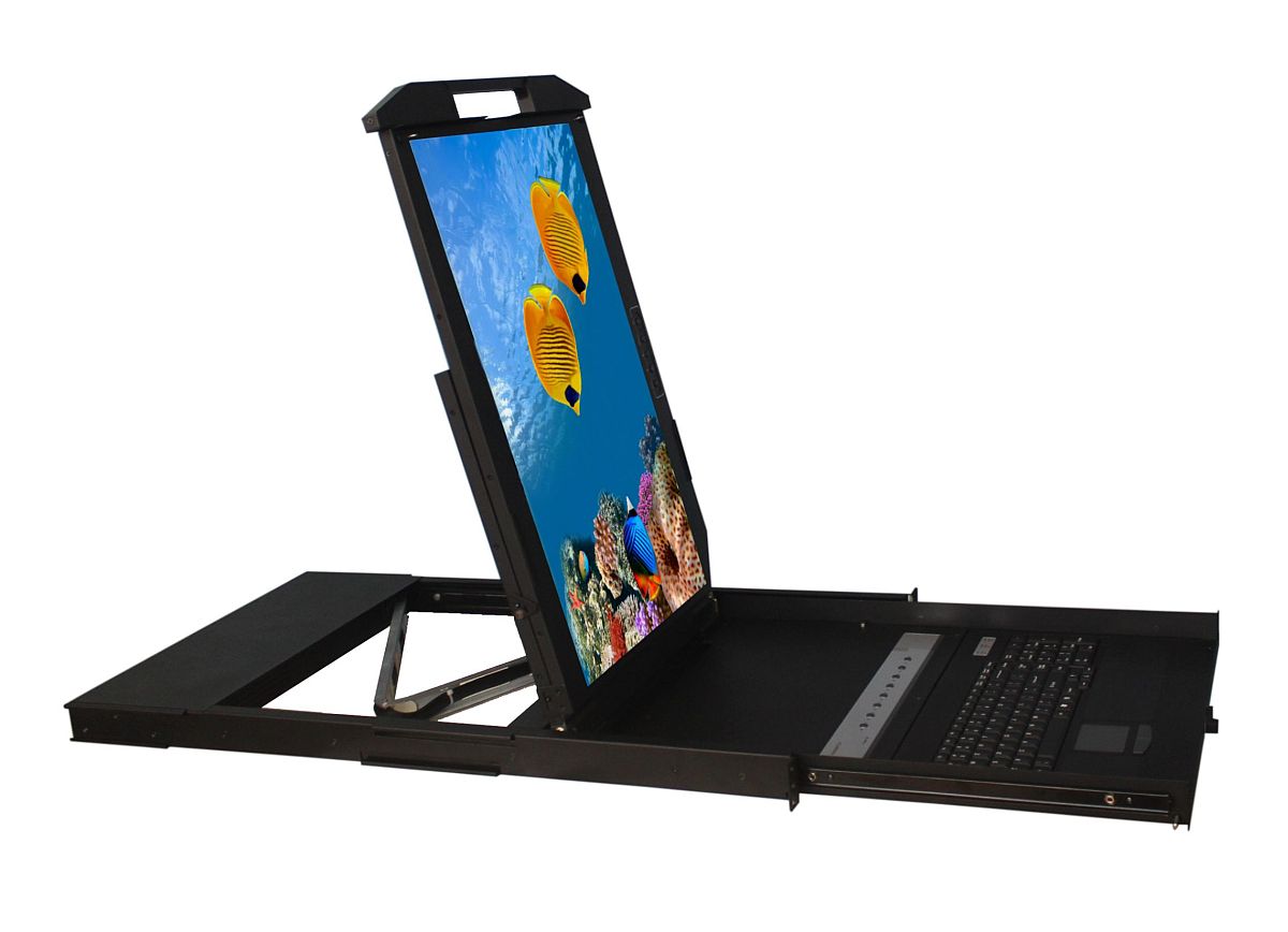 1U 21.5" Rotating Rackmount Monitor - Vertical Position (Part# MR-F21AR)