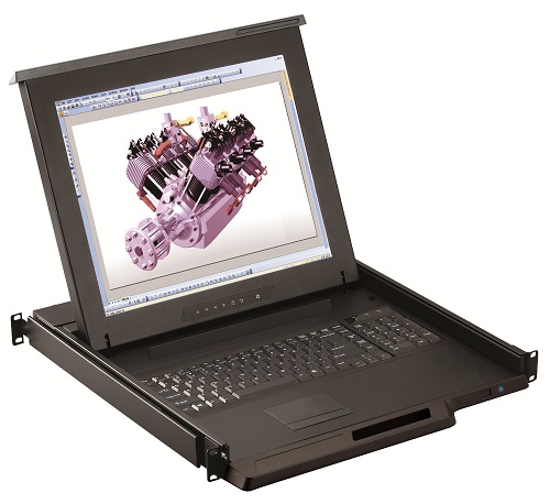 1U 17" Short Depth (17.3") Rackmount Monitor, Touchpad or Trackball - UL Certified (Part#RM-111-17SD)
