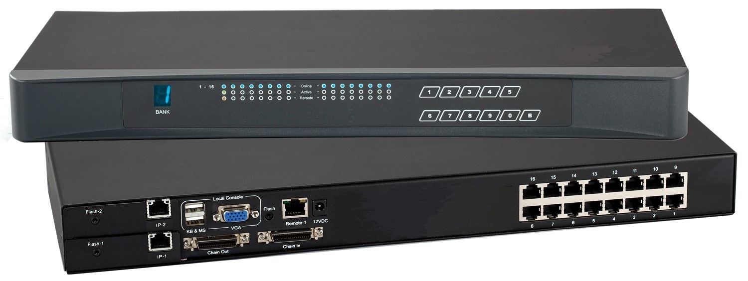 Cat5 Multi-User 16 Port IP KVM Switch (Part#Cat5M-IP216-4)