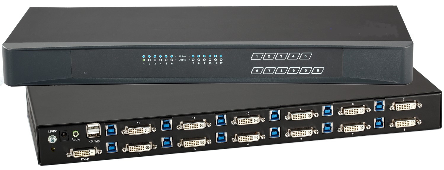 12 Port DVI KVM Swith (Part#KVM-1201D)