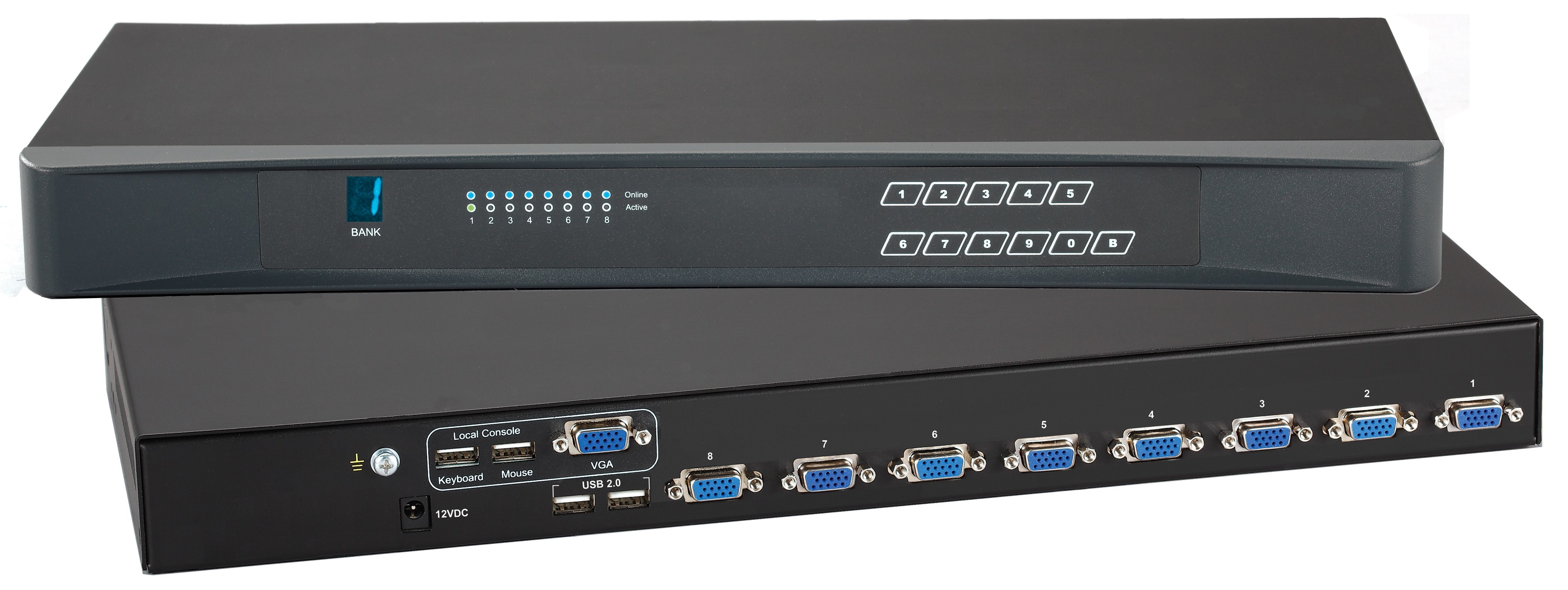 8 Port USB KVM Switch with 2 USB HUBS, SUN & MAC Compatible (Part#KVM-S8H)