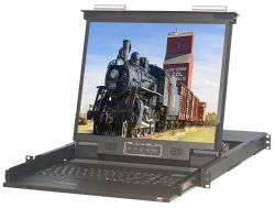1U 19" 1280 X 1024 Rackmount Monitor with 8 Port DVI KVM Switch