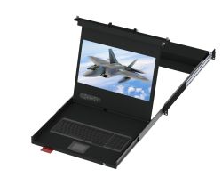 1U Military Grade Rackmount Monitor, 1920 X 1080, with Integrated CAC Card Reader 
