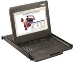 1U 17" High Resolution Rackmount Monitor, 104 Key Notebook Keyboard, Touchpad Mouse with 16 Port Matrix KVM Over IP Switch (Part#RM-111-X17-MIP1624)
