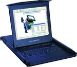 1U 19" LCD Rackmount Monitor with 8 Port Matrix KVM Over IP Switch (Part#RM-141-19-IPM0803)
