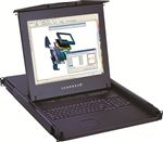 1U 19" LCD Rackmount Monitor with 8 Port Matrix KVM Over IP Switch (Part#RM-141-19-IPM0824)