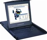 1U 19" LCD Rackmount Monitor with 16 Port Matrix KVM Over IP Switch (Part#RM-141-19-IPM1603)