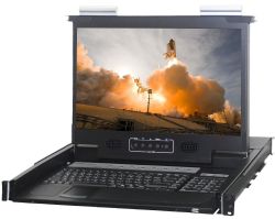 1U 17" 1920 X 1080 Rackmount Monitor with 8 Port HDMI KVM Switch