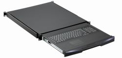 1U Rackmount Keyboard Drawer - 104 Key Notebook Keyboard, Touchpad or Trackball, with 8 Port USB KVM Switch (Part#RMD-191-801)