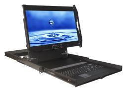 1U 24" Rotating Rackmount Monitor, 1920 X 1080 / 1920 X 1200 - RH Open Deployed Position