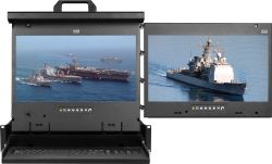 17" 2U Dual Rackmount Monitor (RH Mount) - Keyboard/LCD FHD / 1080p - (Part#RM-X3F2)