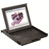 1U 17" LCD Rackmount Monitor, Touchpad or Trackball - UL Certified (Part#RM-111-17)