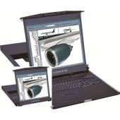 1U 17" LCD Dual Slide Rackmount Monitor with 16 Port KVM Over IP Switch (Part#RM-142-17-1601)