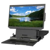1U 24" Rackmount Monitor, Pivoting LCD for center position viewing 