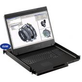 1U 19" LCD Rackmount Monitor with 8 Port KVM Over IP (Part#RM-141-19W-801)