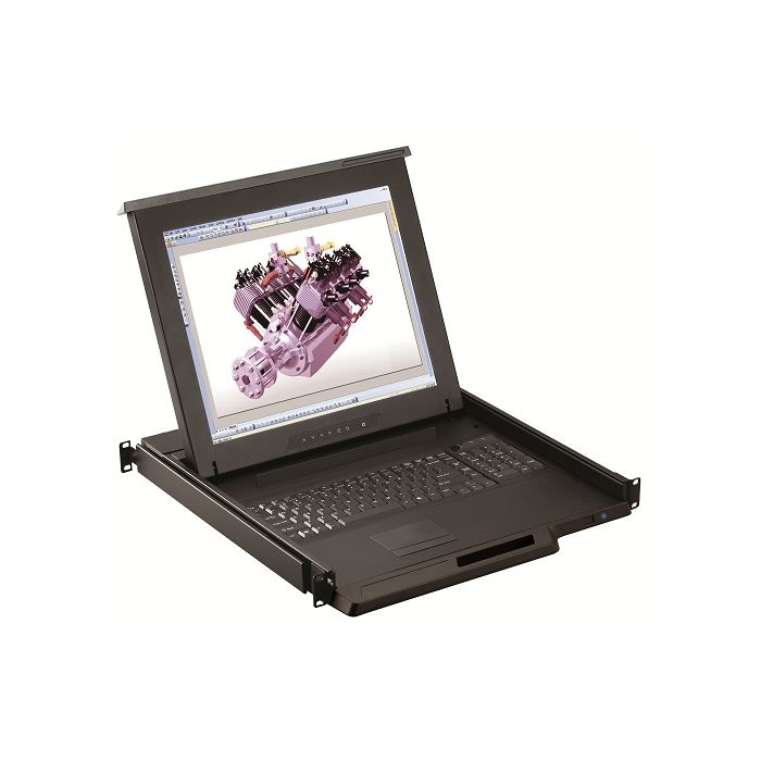 1U 17" Short Depth (17.3") Rackmount Monitor, Touchpad or Trackball - UL Certified (Part#RM-111-17SD)
