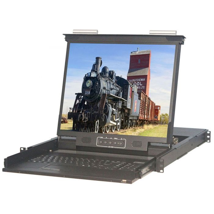 1U 19" LCD Rackmount Monitor, 3 USB Accessory HUBS Touchpad(Part#RM-111-19A-H)