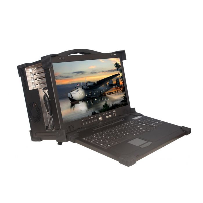 Portable Workstation Chassis - 17" LCD - Custom Build, Supports Micro-ATX, 4 Drive Bays - (Part#PWS40-17A) 