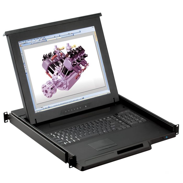 1U 19" Short Depth (18.9") Rackmount Monitor, Touchpad or Trackball - UL Certified (Part#RM-111-19SD)