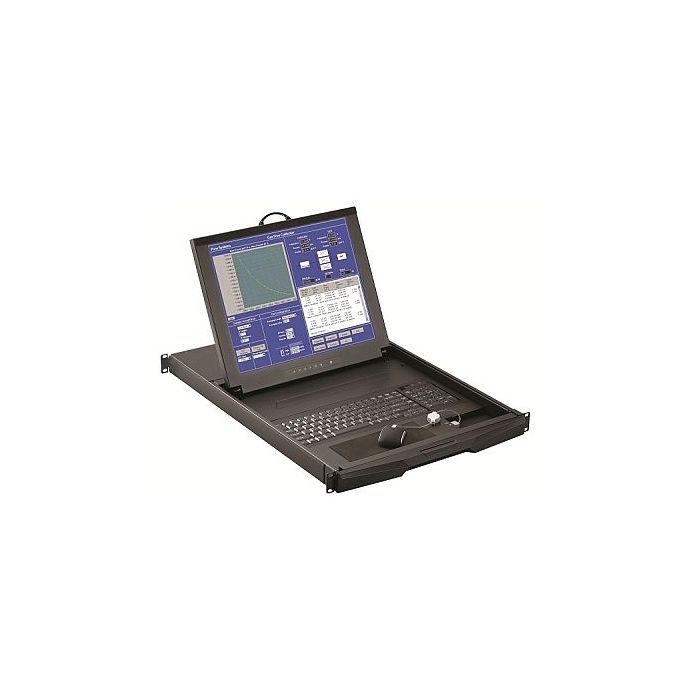 1U 17" LCD Rackmount Monitor with 8 Port KVM over IP - 2 Users - Optical Mouse (Part#RM-143-17-801)