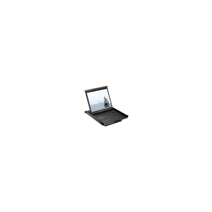 1U 17" High Brightness Rackmount Monitor, 104 Key Notebook Keyboard, Touchpad or Trackball (Part#RMH-111-17)