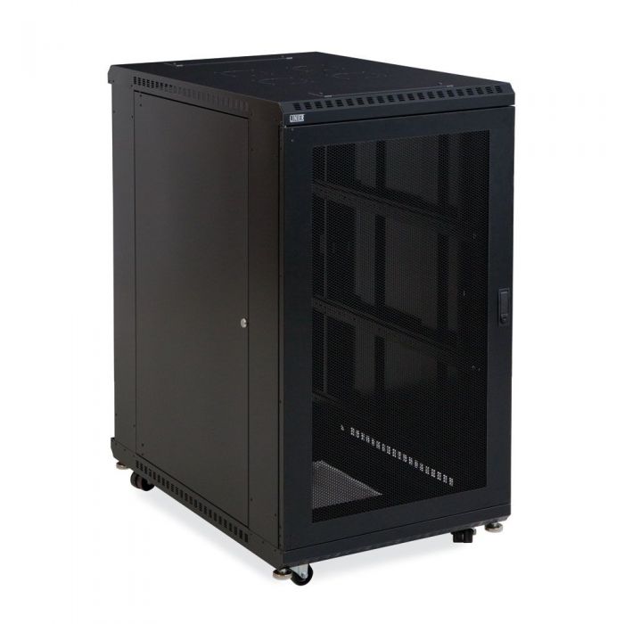 22U Server Rack With Vented Doors - Includes 2 Sets of EIA 19" Rackmount Rails 