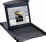 1U 17" DIamond Series Rackmount Monitor with Cat5 8 Port KVM Switch (Part#DS-147-17-Cat5-08)