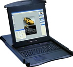 1U 17" Diamond Series Rackmount Monitor with Cat5 16 Port KVM over IP Switch (Part#DS-147-17-Cat5-IP16)