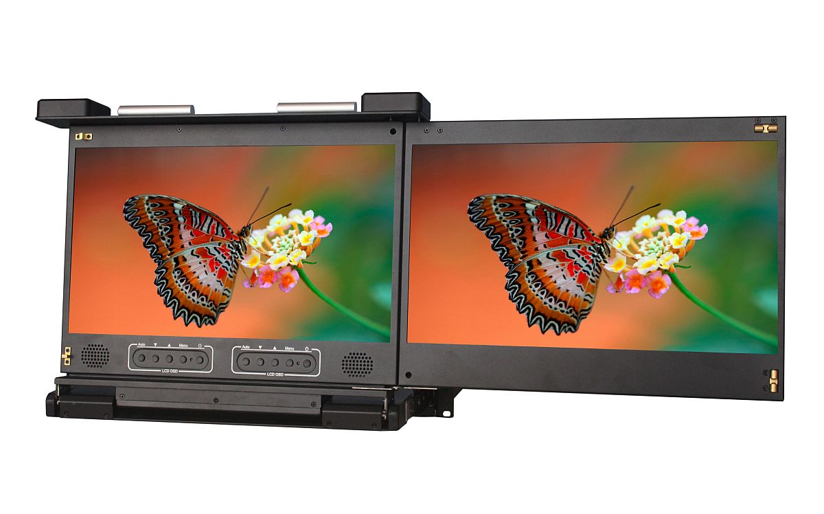 2U 17" Dual LCD Drawer / Dual Slide LCD (Part# RMD-151-X17Ax2)