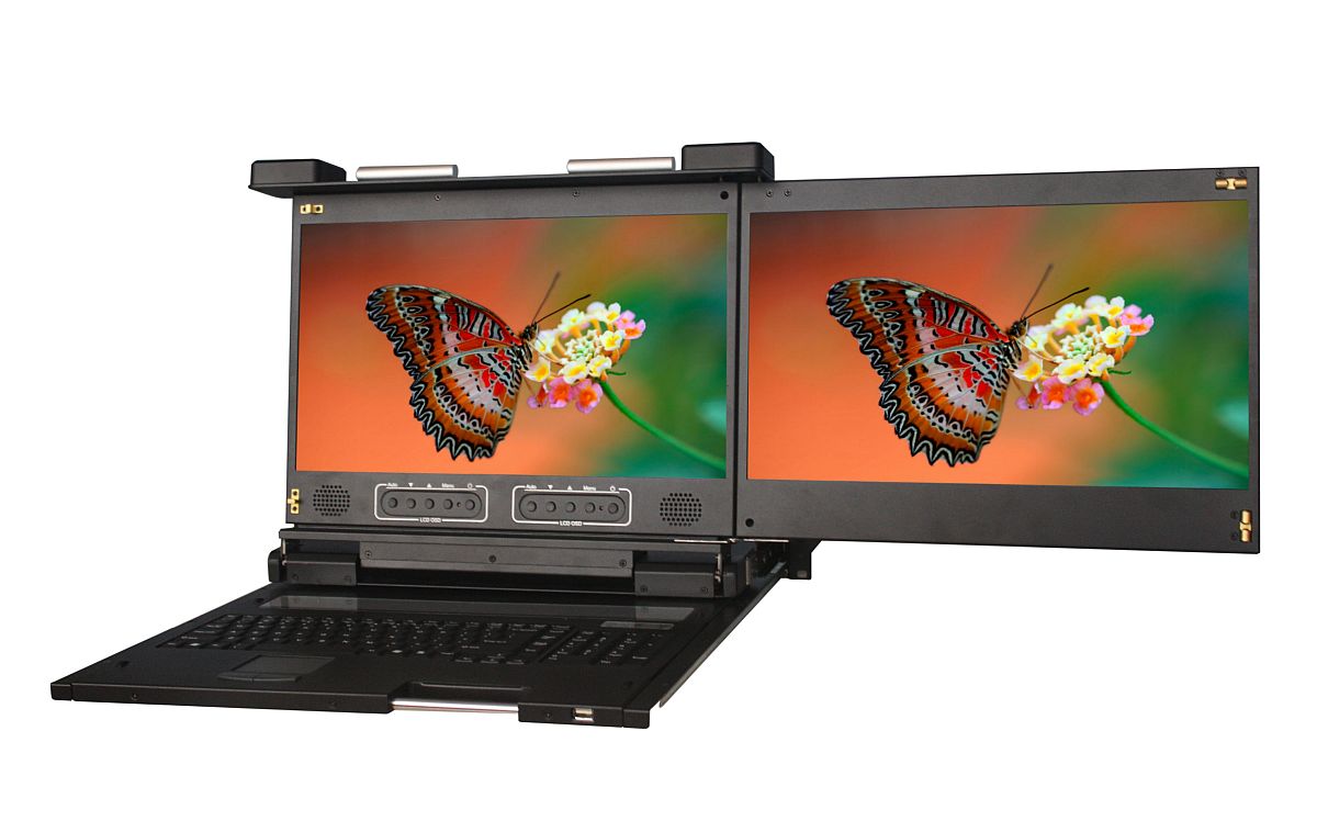 2U Dual LCD - Dual Rail KVM Drawer 17" LCD (Part# RM-X17DAx2)