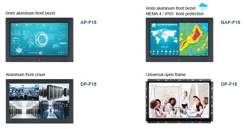 15" 1920 X 1080 Industrial LCD Panel Options