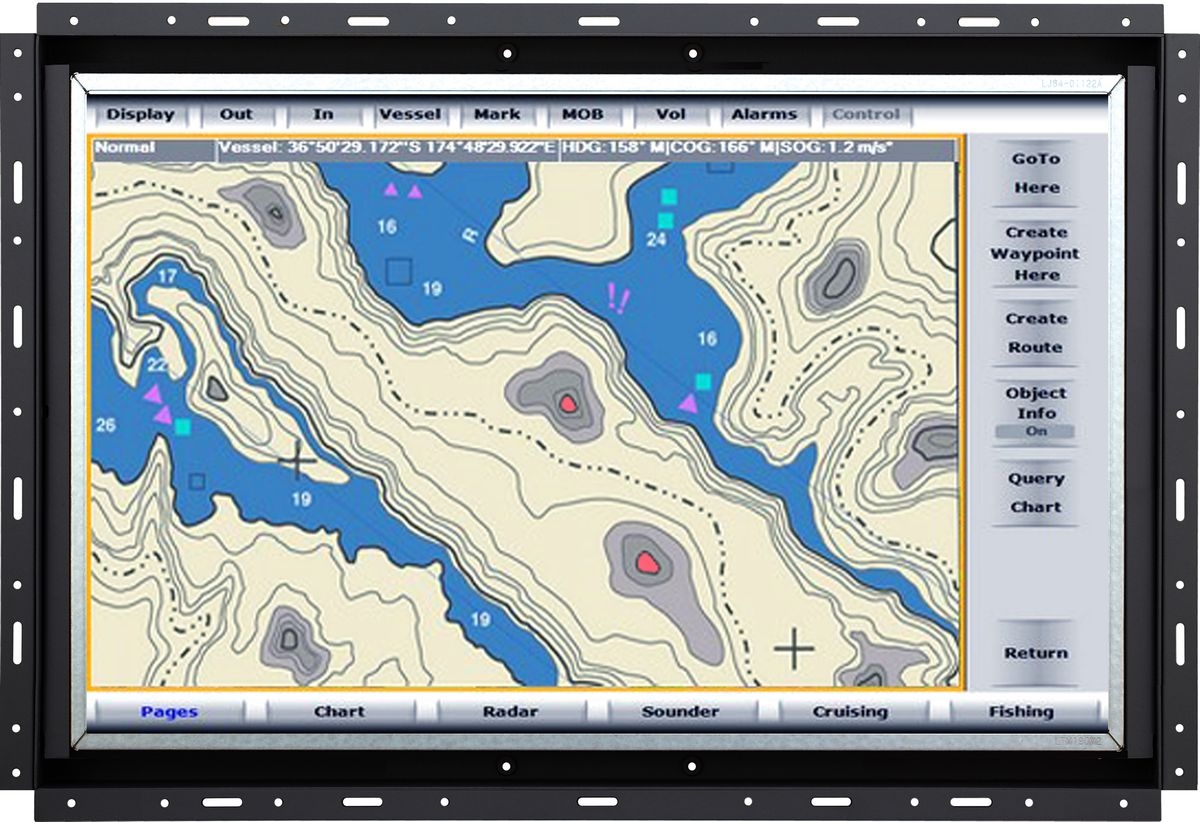 24" Open Frame Rugged High Resolution, LCD Aluminum Frame - Industrial LCD Panel (Part# LCD-OP-X24)