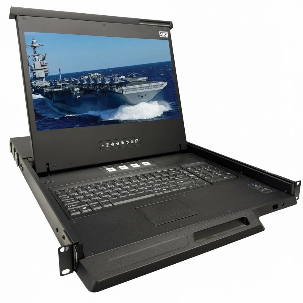 1U 17" 4K Rackmount Monitor with 8 Port NIAP KVM Switch