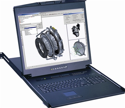 1U 20" LCD Rackmount Monitor with 8 Port USB KVM, SUN & iMAC Compatible (Part#RM-134-20-801)