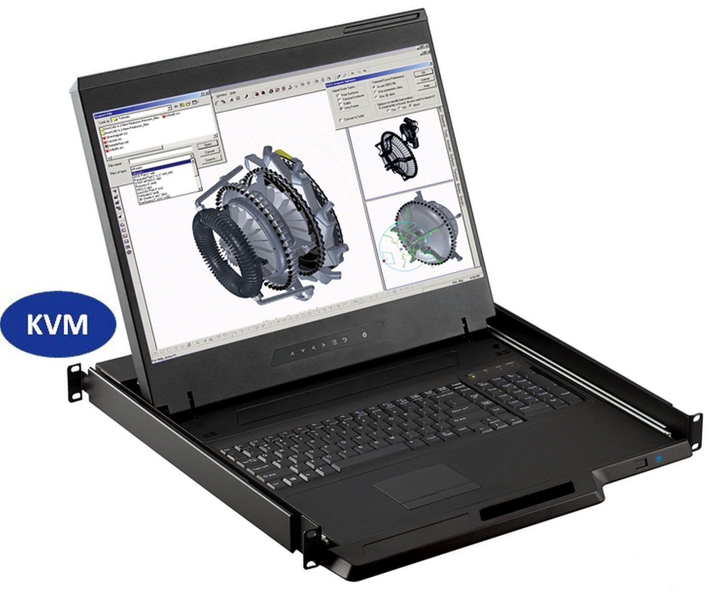 1U 19" Rackmount Monitor with 32 Port Cat6 KVM Switch