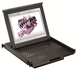 1U 19" LCD Rackmount Monitor with 8 Port KVM over IP Switch (Part#RM-141-19-801)