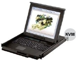 1U 19" Rackmount Monitor - 16 Port Cat5 KVM Over IP Switch Integrated - (Part#RM-147-19-Cat5-IP16)