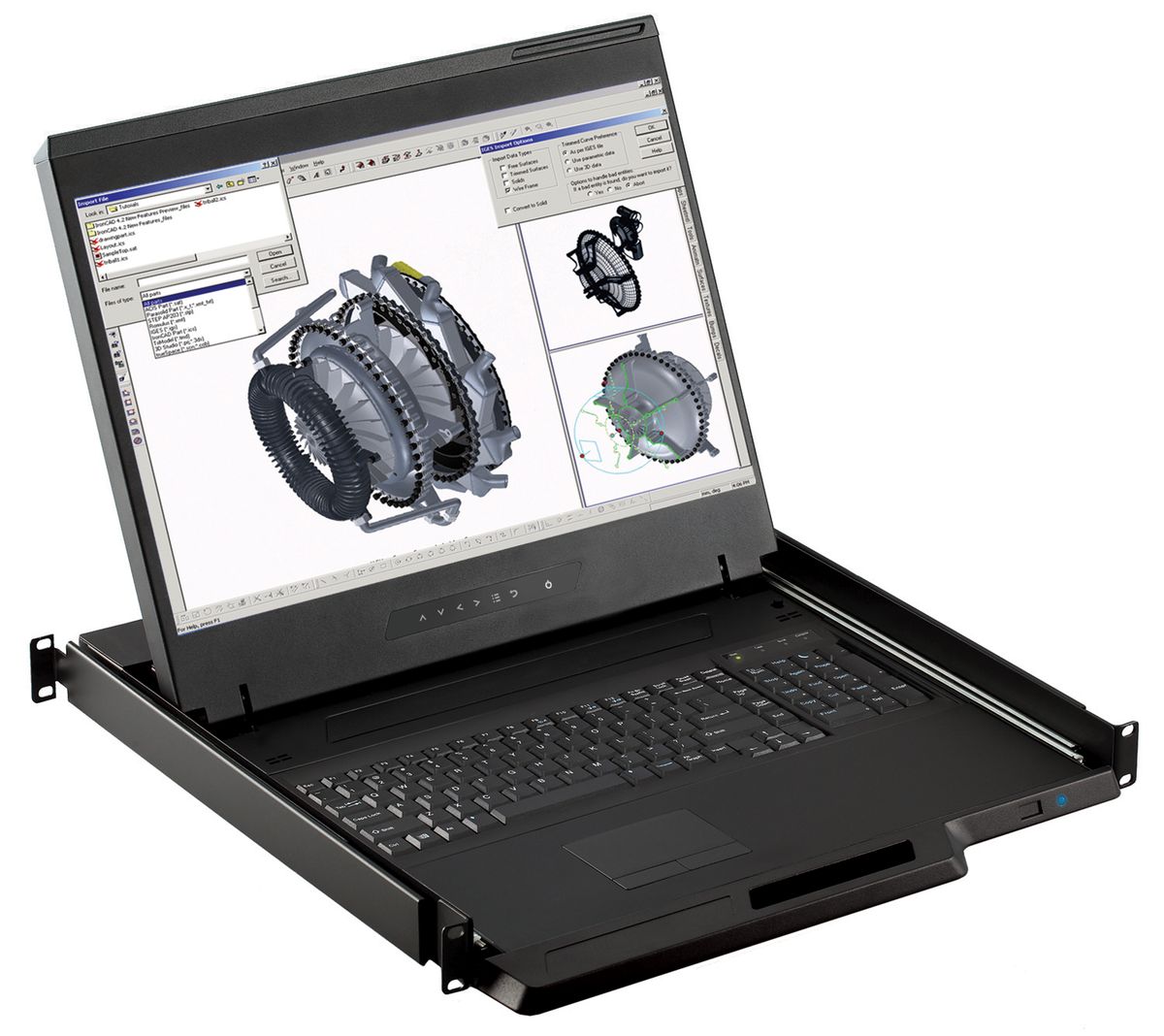 1U 19" Short Depth, 1440 X 900 (Part# RM-111-19WHSD)