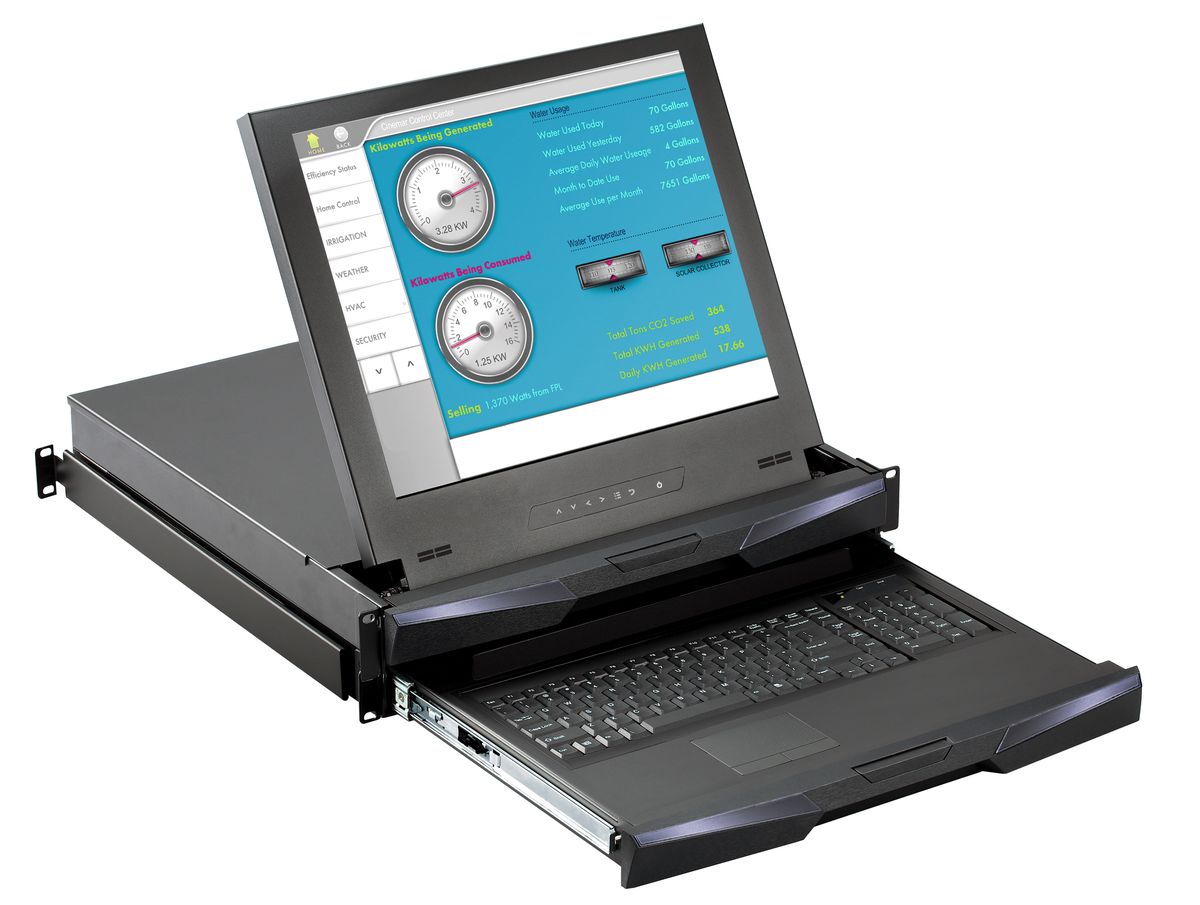 2U 19" Dual Slide Rackmount Monitor 
