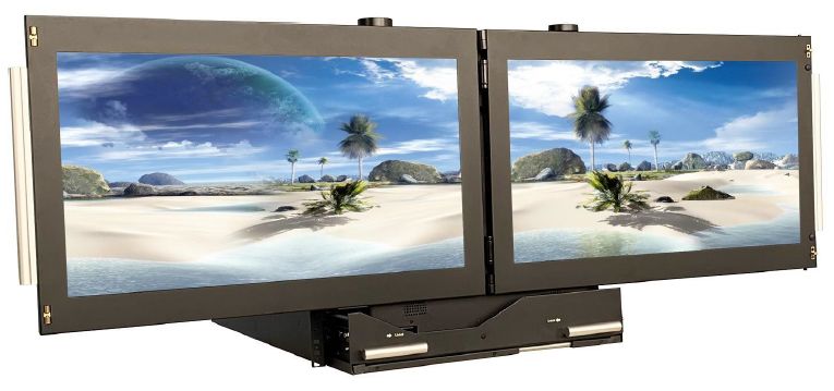 2U Dual 24" Rackmount LCD Drawer 