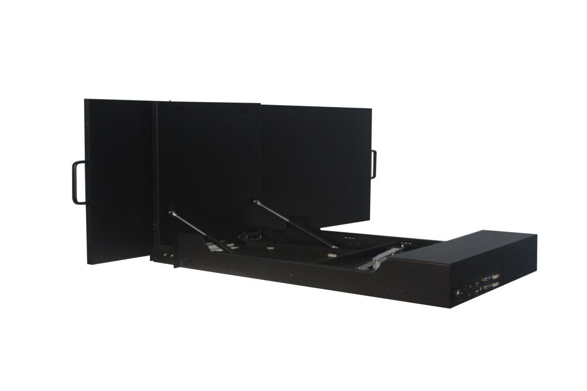 2U 24" Rotating Drawer LCD Rear View (RMP-151-24Ax2)