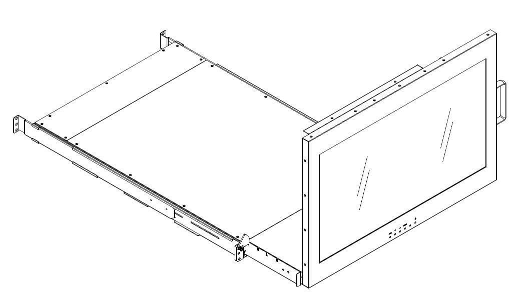 1U 24" Rotating 4K Rackmount LCD Drawer (Part# RMD-151-K24A-R)