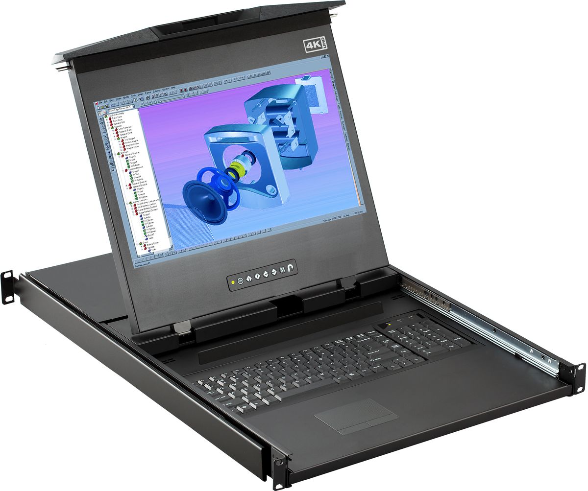 1U 17" 4K Dual Slide Rackmount Monitor, with 8 Port 4K KVM Switch