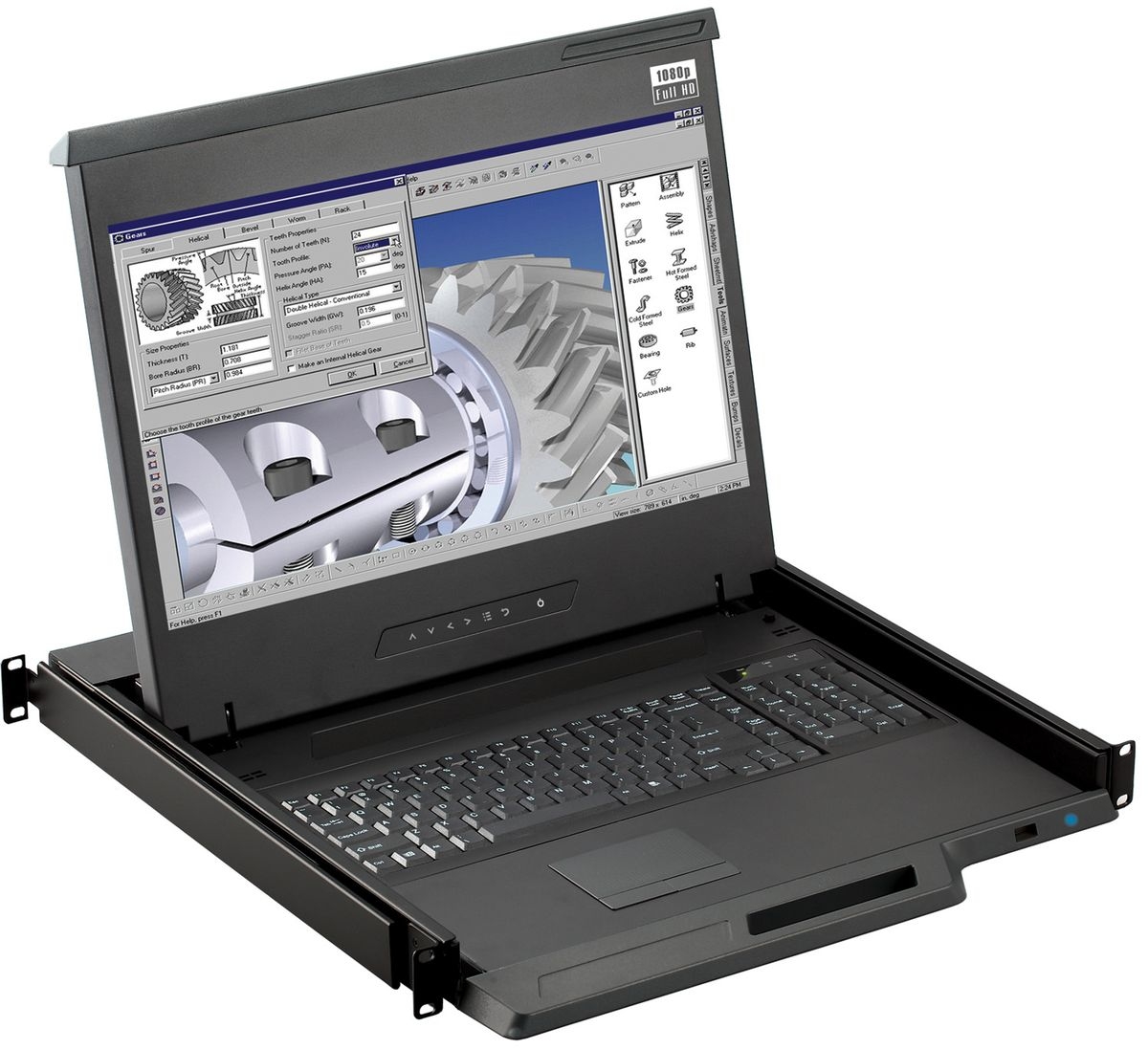 1U 17" 1920 X 1080 LCD KVM Drawer