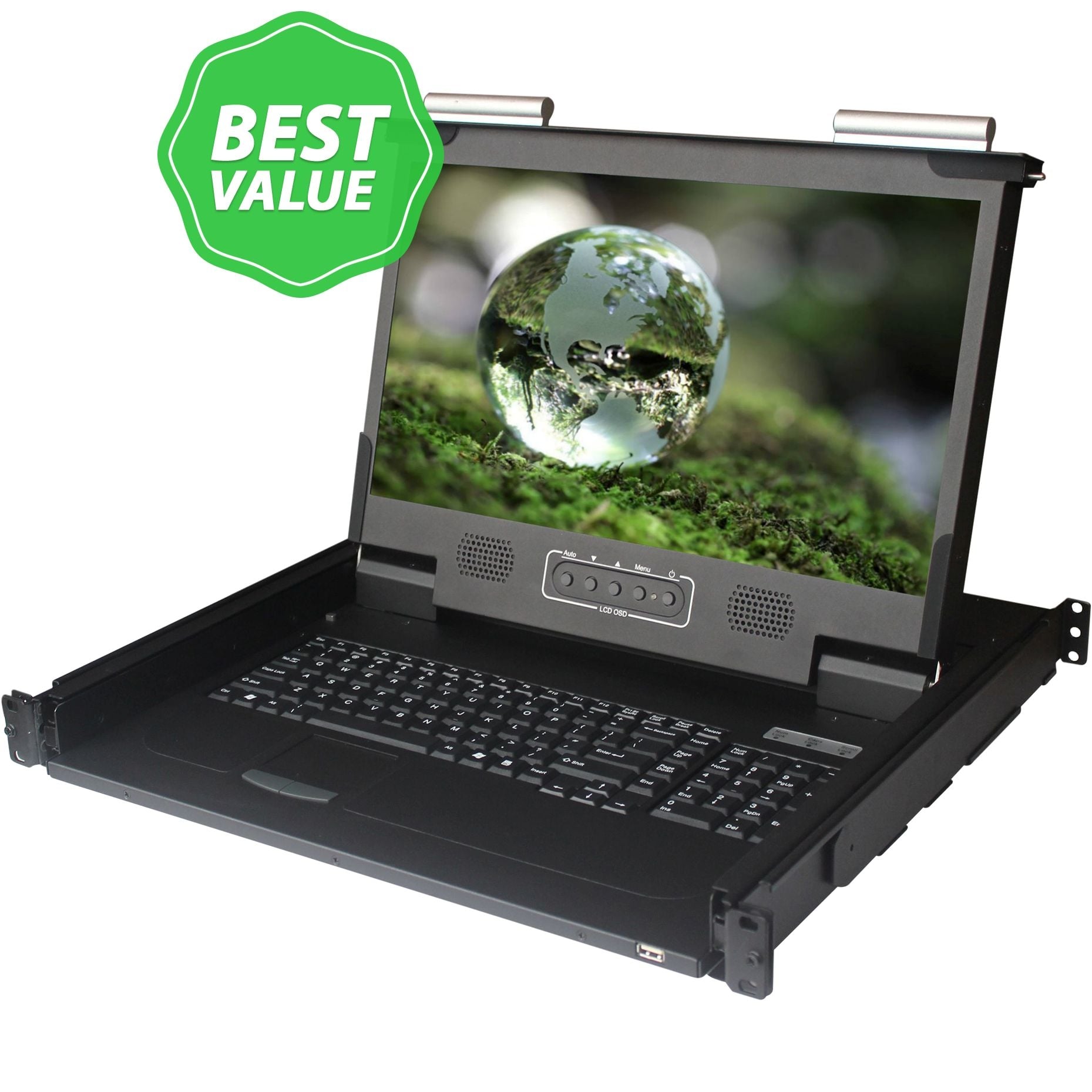 1U 17" Short Depth 1920 X 1080 Rackmount Monitor