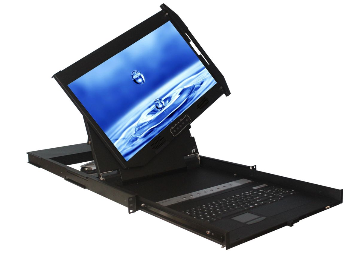 1U 24" Rotating Rackmount Monitor