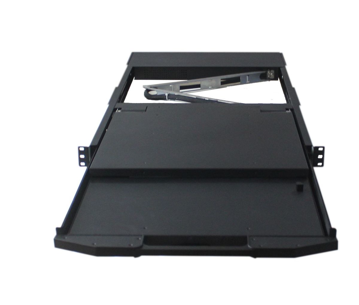 1U 24" Rotating 4K Rackmount Monitor Closed View (Part# RM-K24A-R)