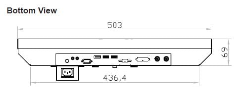 RMP-161-21K Bottom I/O Ports and Dimensions