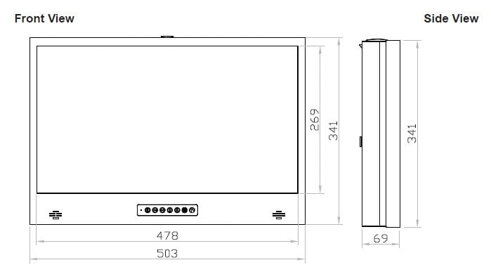 RMP-161-21K Front View Dimensions